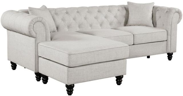Coaster® Cecilia Oatmeal Upholstered Tufted Reversible Chaise Sectional  Sofa-0