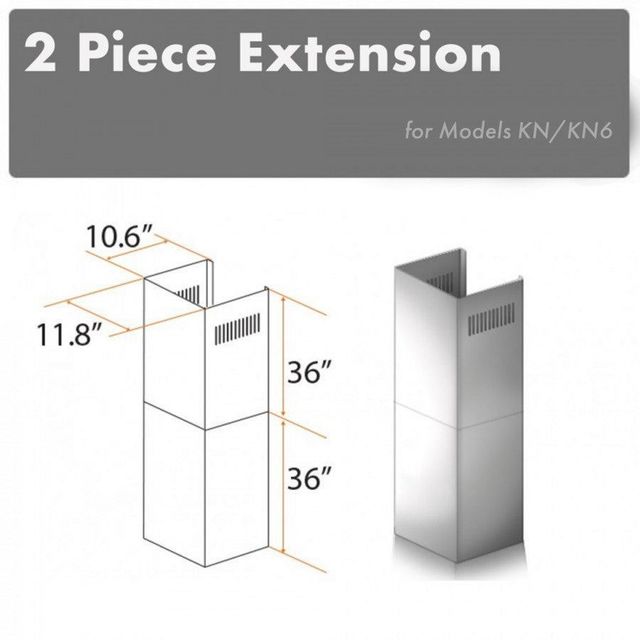 ZLINE 36" Stainless Steel Chimney Extension-3
