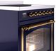 Ilve® Nostalgie II Noblesse 30'' Midnight Blue Pro Style Induction Range with Brass Trim-4