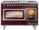 Ilve® Nostalgie II Noblesse 48'' Burgundy Pro Style Dual Fuel Range with Chrome Trim-4