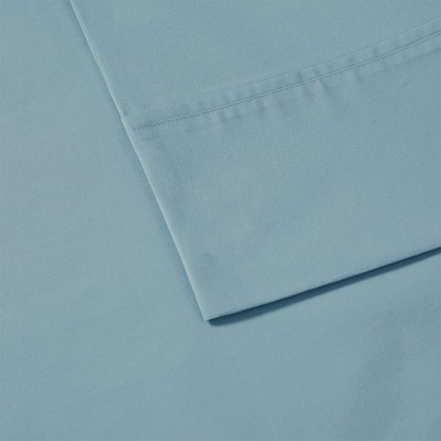 Olliix by Madison Park Teal King Peached Percale Cotton Sheet Set-1