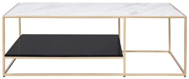Moe's Home Collection Mies Black/White Coffee Table with Gold Frame-1