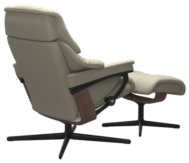 Stressless® by Ekornes® Customizable Reno Medium Manual Recliner and Ottoman with Cross Base-3