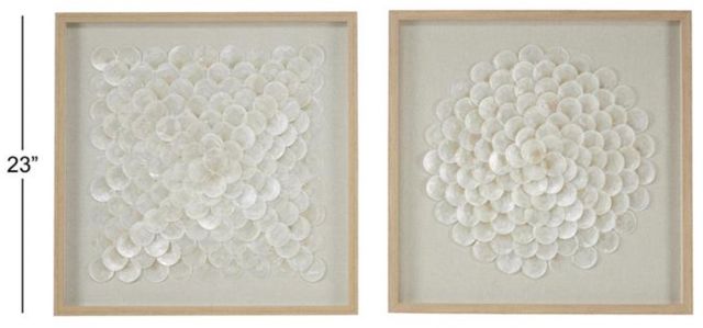 Deco Marche 2-Piece Overlapping Shells Shadow Cream Wall Art-2