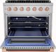 Hauslane HausPro 36" Stainless Steel Pro-Style Dual Fuel Range with Rose Gold Knobs-2