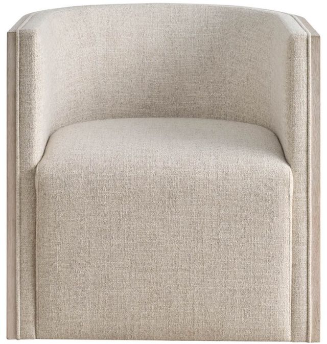 Universal Explore Home™ Avaline Monique Tanner Linen/White Oak Swivel Chair-2