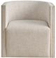 Universal Explore Home™ Avaline Monique Tanner Linen/White Oak Swivel Chair-2