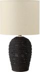 Monarch Specialties Inc. Black Rattan/Ivory Shade Table Lamp -0