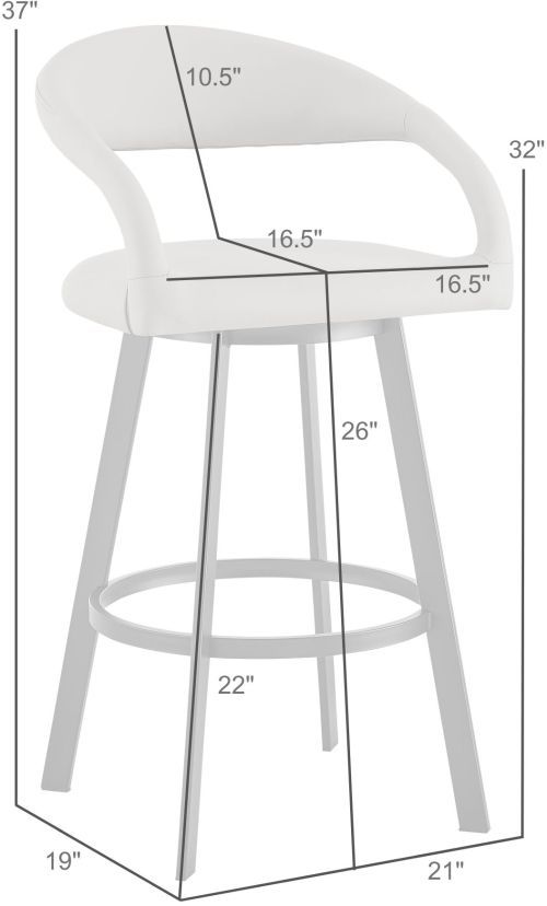 Armen Living Ramona Beige/Matte Black Swivel Bar Stool-2