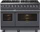 Viking® 5 Series 48" Cast Black Pro Style Dual Fuel (LP) Range with Polished Chrome Trim-2