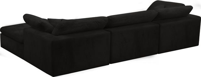 Meridian Furniture Cozy 4-Piece Black Velvet Cloud Modular Sectional-2