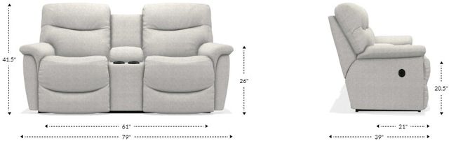 La-Z-Boy® James Muslin Power Reclining Loveseat with Console, Headrest, and Lumbar-4