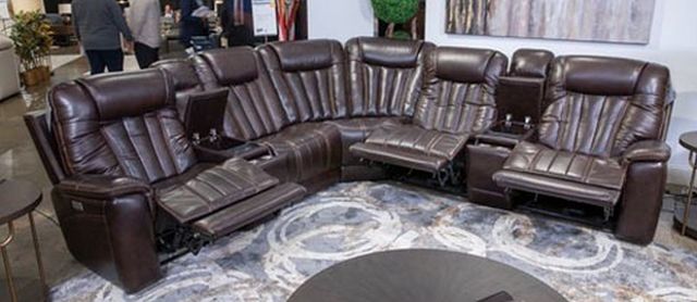 Signature Design by Ashley® Corklan 7-Piece Chocolate Power Reclining Sectional -1