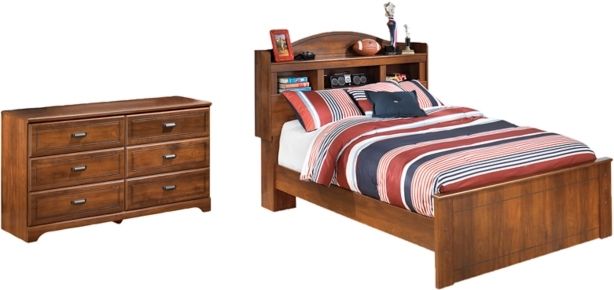 Signature Design by Ashley® Barchan 2-Piece Medium Brown Full Youth Bookcase Bed Set-0