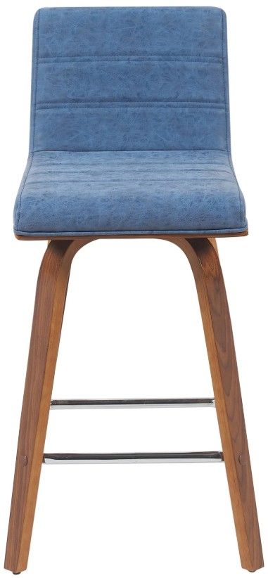 Armen Living Vienna Vintage Blue/Walnut Swivel Counter Stool-2