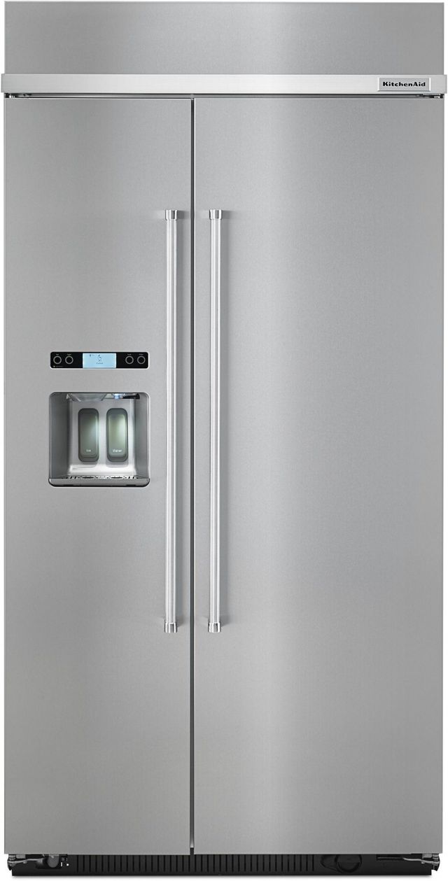 KitchenAid® 25.0 Cu. Ft. Stainless Steel with PrintShield™ Finish Built In Side-By-Side Refrigerator-0