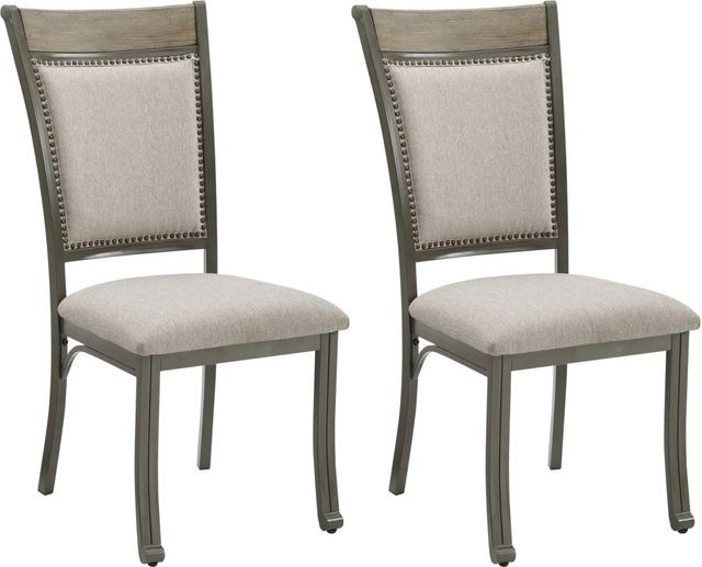 Powell® Franklin 2-Piece Gray/Pewter Dining Side Chair Set-0