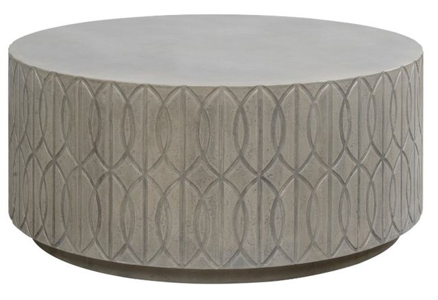 Sunset West Bazaar Trellis Aged Stone Glass Fiber Reinforced Concrete Outdoor Coffee Table-0