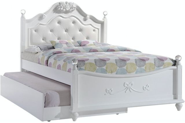 Elements International Alana 3-Piece White Full Youth Bedroom Set-1