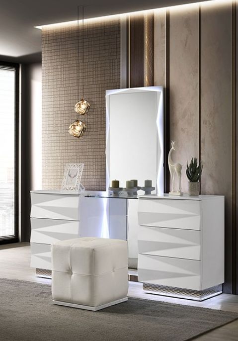 Furniture of America® Prisma White Vanity Stool-2