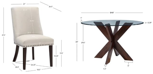 Powell® Auden 5-Piece Beige/Espresso Dining Set-2