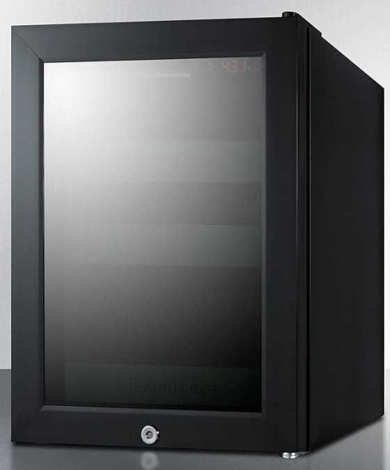 Summit® Beautifridge 14" 0.9 Cu. Ft. Black Commercial Cosmetics Refrigerator with Green Lights-1