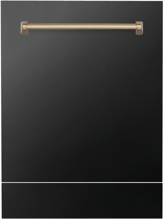 ZLINE Autograph Edition Tallac 24"  Black Stainless Steel Dishwasher Panel-1