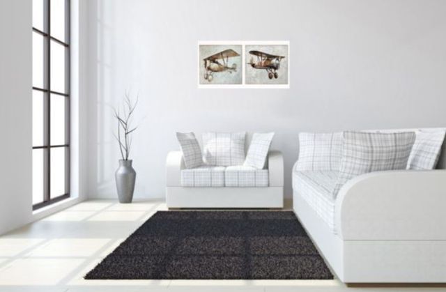 Classy Art 2-Piece 28" Hand Painted Textured Canvas in Frame Wall Art Set-2