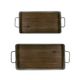 A & B Home 2-Piece Brown/Silver Tray Set-4
