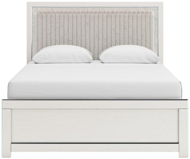 Signature Design by Ashley® Zuraleus White Queen Panel Bed with Upholstered Headboard-2