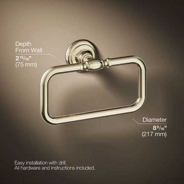 KOHLER® Artifacts® Vibrant French Gold Towel Ring-2