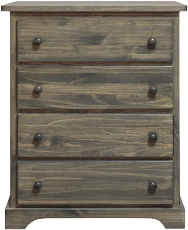 Mako Wood Furniture Polo Brown 4-Deep Drawer 38" Chest-0