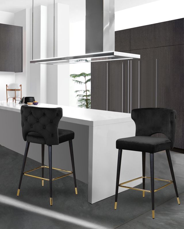 Meridian Furniture Kelly Black Velvet Counter Stool-3