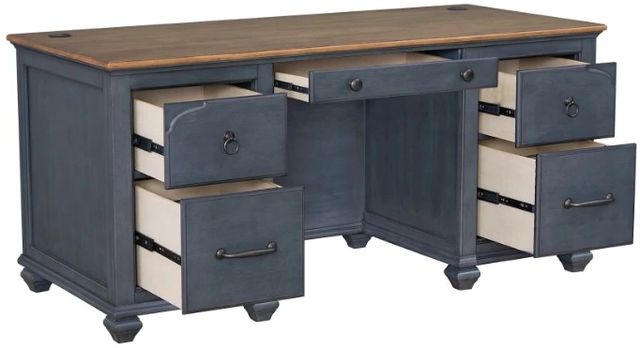 Legends Home Americana Blue/Whiskey Executive Desk-3