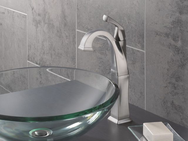Delta Dryden® Stainless Single Handle Vessel Bathroom Faucet-1