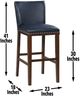 Steve Silver Co. Tiffany Espresso/Navy Upholstered Bar Stool-2