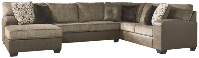 Benchcraft® Abalone 3-Piece Chocolate Left-Arm Facing Chaise Sectional-0