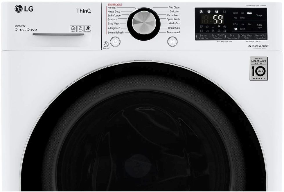 LG 2.4 Cu. Ft. White Front Load Washer Dryer Combo | Wayne&rsquo;s 