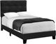 Monarch Specialties Inc. Black Twin Upholstered Panel Youth Bed-0