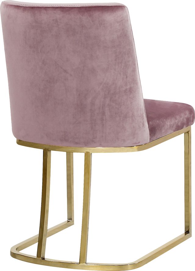 Meridian Furniture Heidi Pink/Gold Velvet Dining Chair-2