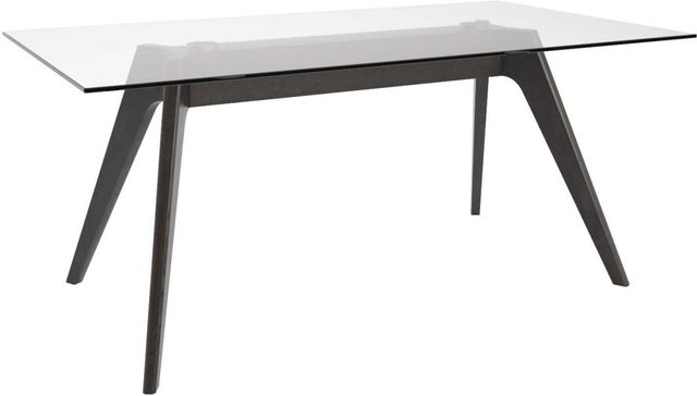 Canadel Downtown Rectangular Glass Table with Peppercorn Washed Metal Base-0
