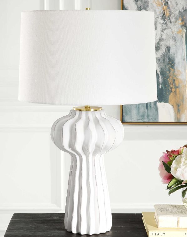 Uttermost® Wrenley Off-White Glaze Table Lamp-1