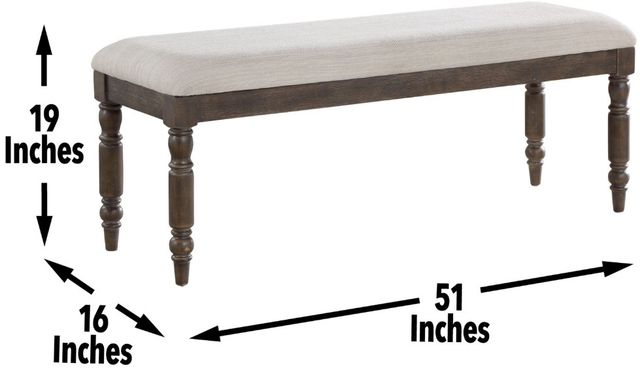 Steve Silver Co. Hutchins Dusty Beige/Dusty Espresso Dining Bench-3