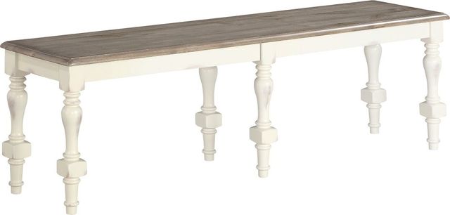 Winners Only® Torrance Gray/White Dining Bench-0