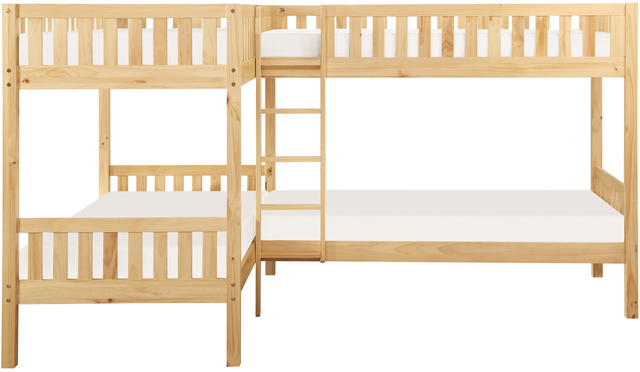 Homelegance® Bartly Natural Twin/Twin Corner Bunk Bed-2