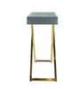 A & B Home Margo Gray Leather Top Console Table with Gold Legs-2