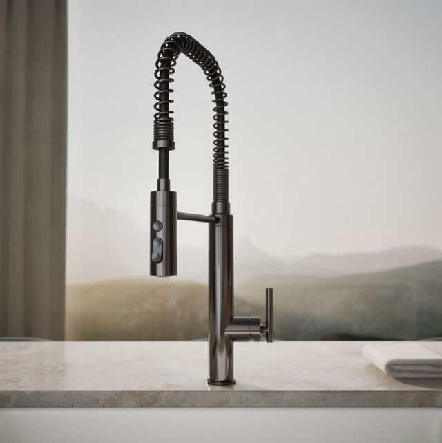 KOHLER® Purist® Vibrant Titanium 10" Kitchen Sink Faucet with 3-Function Sprayhead-3