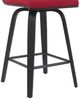 Armen Living Vienna 2-Piece Black Brushed/Red Swivel Counter Stool Set-5