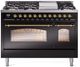 Ilve® Nostalgie II Series 48" Glossy Black Pro Style Dual Fuel Range-0