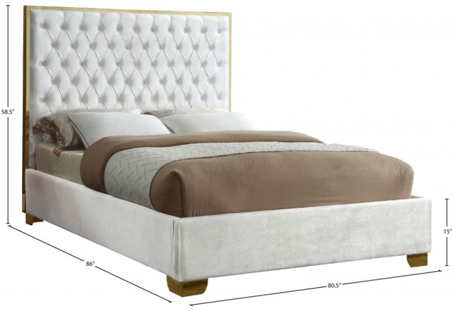 Meridian Furniture Lana White King Upholstered Panel Bed-1